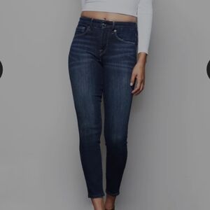 Good American Size 25 Good Leg Crop Jeans Blue260 Dark Wash